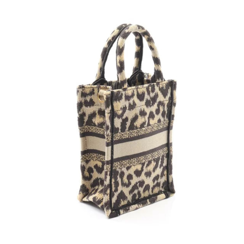 Dior BOOK Bag Canvas Handbag TOTE Beige Phone Black